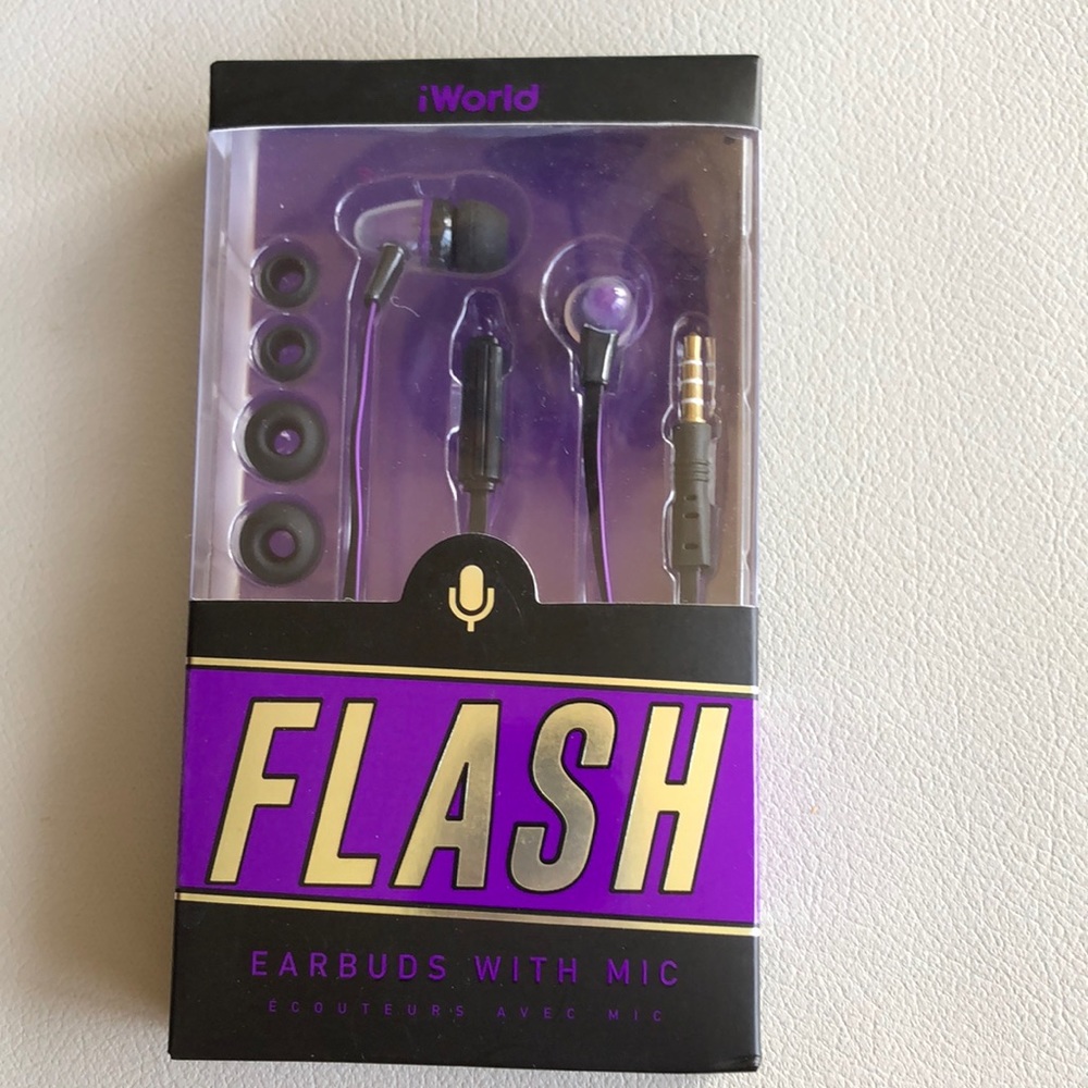 Flash ear buds with mic
